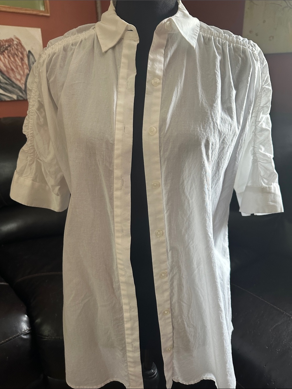 Simply Vera Vera Wang White Short-Sleeve Button-Down Shirt